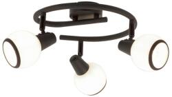 Reality Loris Spot lamp G shape, sand black/white glass Dia: 8cmcanopy Dia: 8cmTotal Dia. 25cm H: 14cm3*E14, Max. 40W, bulb excl. - REAL-817433-30 (REAL-817433-30)