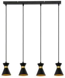 Reality Breda 4lt pendant4*E14 bulb not inclmetal shade matt black+golden insidesize: L70*W10*H120cmcanopy: L65*W5, 5*H2.5cm, shade D10*H12cm - REAL-335704-02 (REAL-335704-02)