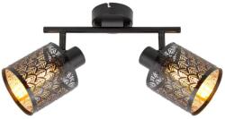 Reality Tuluza spot 2-ltmetal matt black+PS shade outside in black and inside in glod2 x E14, max. 40W bulb not incl. L: 25 cm shade D: 10, H: 10 cm - REAL-840502-02 (REAL-840502-02)