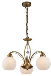 Reality Vanity Pendant lamp, antique brass3*E27, Max 60W, bulb excl. white alabaster glassDia. 15cm H: 13cmTotal Dia. 55cm H: 70cmBeads: acrylic - REAL-328203-04 (REAL-328203-04)
