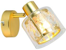 Reality Elmo 1lt spot lamp, galvanized gold matt1*E14, bulb excl. crystal shade Dia: 9.6cm H: 7cm + glass shade transparent Dia. 10cm H: 8cmcanopy Dia: 9cm - REAL-838801-36 (REAL-838801-36)