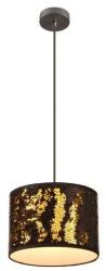 Reality Crazy Pendant-1 Lite 1*E27 max. 60W bulb not incl. Oversize: W25*H100cm Crazy shade: D25*18cm Metal parts in black Color of shade: Gold/ Black - REAL-333601-03 (REAL-333601-03)