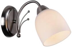 Reality Alice Wall lamp, satin nickel 1*E14 Max 40W , bulb excl. L: 22cm H: 16cm Glass Dia: 10cm. H: 11cm - REAL-217101-07 (REAL-217101-07)