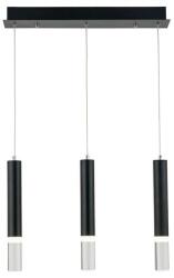 Reality Gwen Pendant lamp 3*5W LED 350lm natural blackchrom metal/acryliccanopy: 450*90*40mm lamp H: 290mm Dia. 38mmtotal H: 350-1000mm - REAL-330503-02 (REAL-330503-02)