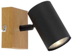 Reality Quentin Indoor Spot Light-IP201. Voltage: 230V ~ 50Hz2. Bulb: excl. 1x GU10 max. 15W3. Size: 12*9*H16cm4. Color: Black (incl. joint)+wooden finish5. Material: Metal - REAL-838501-11 (REAL-838501-11)