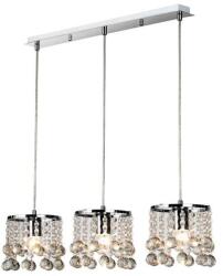 Reality London Crystal 3lt pendant chrome L60cmLondon crystal shade Dia. 19cm3*E27 bulb not incl. - REAL-327733-06 (REAL-327733-06)