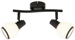 Reality Loris Spot lamp, sand black/white glass Dia: 8cmcanopy Dia: 8cm tube L: 25.5cm2*E14, Max. 40W, bulb excl. - REAL-817402-30 (REAL-817402-30)
