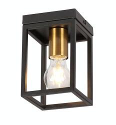 Reality Cage size: 120x120x180mm 1xE27/max. 40W(bulb excl. ) black matt with galvanized matt gold socket cup - REAL-638701-02 (REAL-638701-02)