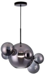 Reality Multiverse Pendant lamp, Alu+ acrylic + Iron+Glass black finishing+Smoked GlassLED 4000K 10W; 80lm/W; 25000hours; CRI≧80; A+Size: D300*H1200CM (glass sizes : 100+120+150+300) - REAL-338121-02 (REAL-33