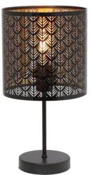 Reality Tuluza 1lt table lamp with round base matt blacksize: Dia. 16*H32cmfabric shade black with golden inside, Dia. 16*14cm1*E14 max. 40W bulb not incl. - REAL-540501-02 (REAL-540501-02)
