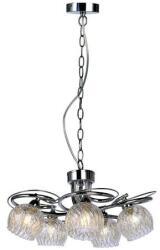 Reality Ariana Pendant lamp, chrome 5*G9 Max. 33W bulb incl. clear glass with metal mesh inside. Dia: 12cm H: 10cm Dia: 45cm. Total H: 120cm - REAL-327905-06 (REAL-327905-06)