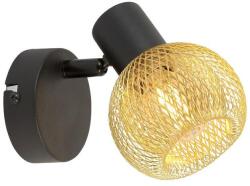 Reality Loretto Loretto black 1-lt sand black+Shade galvanized gold matt1 x E14, max. 40W bulb not incl. L: 10cm shade D: 9cm - REAL-830701-30 (REAL-830701-30)
