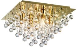 Reality Lancaster crystal Ceiling lamp, shiny gold finishCrystal hanging beads5*E14 Max. 40W, bulb excl. Dia: 42cm H: 26.8cm - REAL-627805-03 (REAL-627805-03)