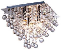 Reality Lancaster crystal Ceiling lamp, chrome Crystal hanging beads 3*E14 Max 40W, bulb excl. Dia: 32x32cm H: 27cm - REAL-627803-06 (REAL-627803-06)