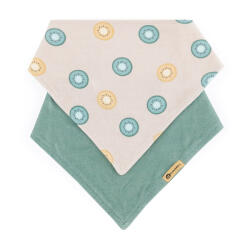 PETITEMARS PETITE&MARS Bandana előke Luke 2 db Bézs Kiwis&Misty Zöld 3m+