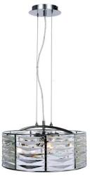Reality Biagio 3LT Pendant lamp 40*40cm H120cm Metal: chrome Shade glass, 3xE14 40W bulb excl. - REAL-327003-06 (REAL-327003-06)