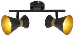 Reality Breda 2lt spot2*E14 bulb not inclmetal shade matt black+golden insidesize: 12*12*32cmcanopy: D8*H2.5cm, shade D10*H12cm - REAL-835702-02 (REAL-835702-02)