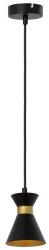 Reality Breda 1lt pendant1*E14 bulb not inclmetal shade matt black+golden insidesize: D12*120cmcanopy: D10*H2.5cm, shade D10*H12cm - REAL-335701-02 (REAL-335701-02)