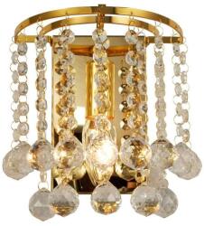 Reality London crystal Wall lampgolden metal+clear Crystal hanging beads1*E14 Max. 40W bulb excl. Size: 18*12*19cm - REAL-227701-03 (REAL-227701-03)