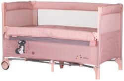Chipolino Patut pliabil Chipolino Relax pink marshmallow cu laterala culisanta