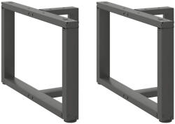 vidaXL 2 db antracitszürke, T-alakú acél dohányzóasztal láb 70x25x(42-43) cm (VD4013038)