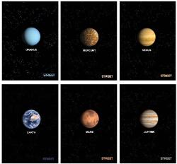STREET Caiet de notițe STREET Planets A/4 54 pagini cu margine liniată 65240 (65240)
