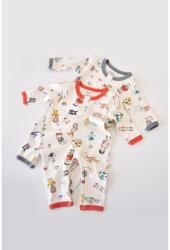 BabyCosy Organic Wear 2 db-os overall hosszú ujjú és hosszú nadrág - 100% organikus pamut - piros és szürke, BabyCosy, 9-12 hónapos (BC-CSY5816-9)