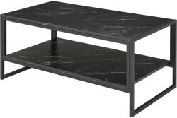 Téglalap alakú asztal polccal, Acél / PAL, 106x50x47 cm, fekete (833-821BK)