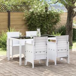 vidaXL Градински стол 4 бр. Бяло Полипропилен (847478)