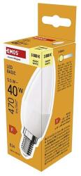 EMOS LED izzó Basic gyertya / E14 / 5, 5 W (40 W) / 470 lm / Meleg fehér (ZL3F22)