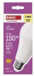 EMOS LED izzó Classic A80 / E27 / 20 W (150 W) / 2452 lm / Meleg fehér (ZQ5E81)