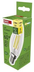 EMOS LED izzó Filament gyertya A CLASS/ E14 / 3, 8 W (60 W) / 806 lm / Meleg fehér (ZF3A42)