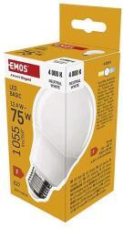 EMOS LED izzó Basic A60 / E27 / 12, 4 W (75 W) / 1055 lm / Természetes fehér (ZL5F53)