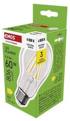 EMOS LED izzó Filament A60 / E27 / 5, 9 W (60 W) / 806 lm / Természetes fehér (ZF5D43)