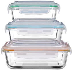Premier Housewares Recipiente de alimente 3 buc. din sticlă și silicon Freska - Premier Housewares