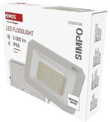 EMOS LED reflektor SIMPO fehér, 50W, IP65, 5000 lm, természetes fehér (ZS2243W)