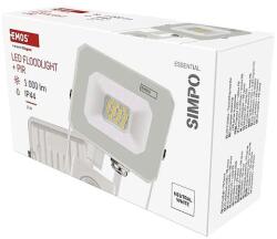EMOS LED reflektor SIMPO PIR 10W, 1000 lm semleges fehér, IP44 (ZS2313W)