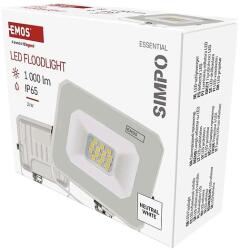 EMOS LED reflektor SIMPO fehér, 10W, 1000 lm, természetes fehér, IP65 (ZS2213W)