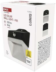 EMOS LED SOLAR lámpatest LUNIS PIR, 200lm IP65 természetes fehér (ZG151S) - dellaprint