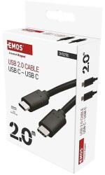EMOS Type C-C 2.0 Töltő- és adatkábel 2 m, fekete (SM7029BL)