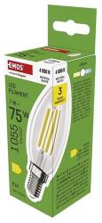 EMOS LED izzó Filament gyertya / E14 / 7 W (75 W) / 1055 lm / természetes fehér (ZF3D53)