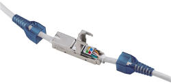PremiumCord Patch Kábel beltéri coupler, Toldó, STP CAT6a, moduláris, szerszám nélkül szerelhető, szürke (SRJBOX-04)