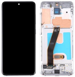  NBA001LCD10112002766229194 Samsung Galaxy S20 / S20 5G OLED kijelző érintővel Ezüst kerettel, előlap (NBA001LCD10112002766229194)