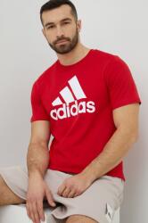 Adidas pamut póló piros, nyomott mintás, IC9352 - piros S