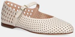 AGL bőr balerina cipő Milly Pierced bézs, D544039PCSOFTY0119 - bézs Női 37