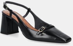 Jonak bőr flip-flop DADELLE CUIR GLACE fekete, magassarkú, nyitott sarokkal, 3700171 - fekete Női 38