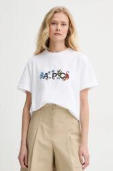 APC A. P. C. pamut póló t-shirt auguste - GOTS női, fehér, COBQX. M26497 - fehér S