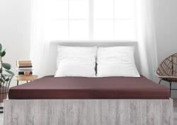  Cearsaf jersey din bumbac mako LUXORA 90x200 cm maro inchis