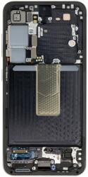 Samsung S911 Galaxy S23 5G, LCD kijelző érintőplexivel és előlapkerettel, fekete Phantom Black (GH82-30480A, GH82-30481A) (GYÁRI) (SERVICE PACK) (GH82-30480A, GH82-30481A)