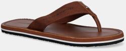 Tommy Hilfiger flip-flop HILFIGER LEATHER BEACH SANDAL barna, férfi, FM0FM05442 - barna Férfi 41
